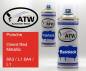 Preview: Porsche, Orient Red Metallic, 8A3 / L1 8A4 / L1: 400ml Sprühdose + 400ml Klarlack - Set, von ATW Autoteile West.